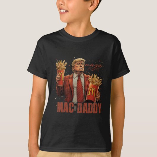 Grappig Trump Mcdon 2024 Fastfood Mac Daddy Hambur T-shirt (Voorkant)