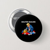 Grappig Trump Meester Bouwer Bouwblokken Cadeau  Ronde Button 5,7 Cm (Voorkant /achterkant)