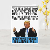 Grappig Trump Moeder Cadeau voor Moederdag Kaart (Gele Bloem)