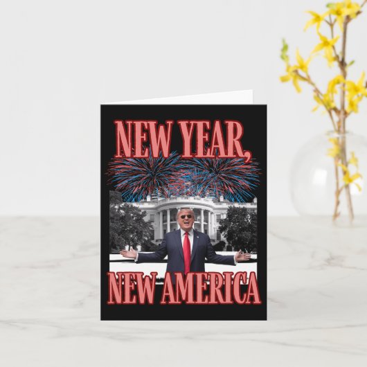 Grappig Trump nieuwjaar Kaart (Gele Bloem)