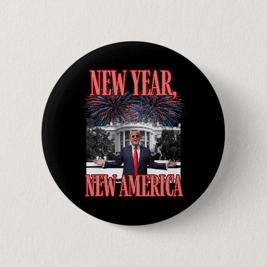 Grappig Trump nieuwjaar Ronde Button 5,7 Cm (Voorkant)