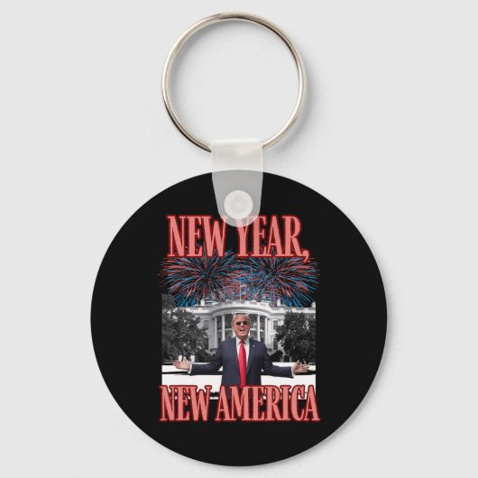 Grappig Trump nieuwjaar Sleutelhanger (Voorkant)