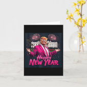 Grappig Trump Nieuwjaarsfeest 2025 Trump Nieuwjaar Kaart (Gele Bloem)