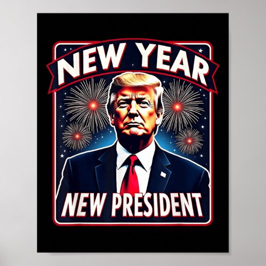 Grappig Trump nieuwjaarsfeest 2025 Trump nieuwjaar Poster (Voorkant)