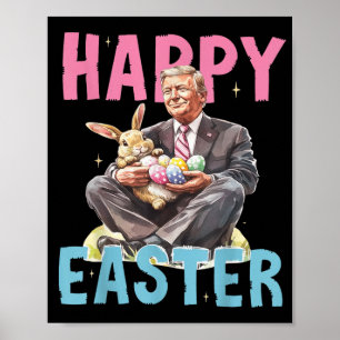 Grappig Trump Paashaas Eieren Gelukkig Pasen Poster
