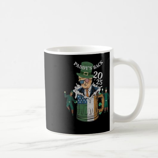 Grappig Trump Paddy's Back St. Patrick Day Grappig Koffiemok (Rechts)