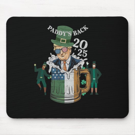Grappig Trump Paddy's Back St. Patrick Day Grappig Muismat (Voorkant)