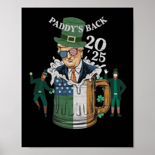 Grappig Trump Paddy's Back St. Patrick Day Grappig Poster (Voorkant)