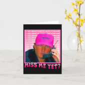 Grappig Trump Pink Mis Me Nog Kaart (Gele Bloem)