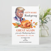 Grappig Trump politieke Thanksgiving diner Kaart (Staand voorkant)