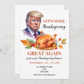 Grappig Trump politieke Thanksgiving diner Kaart (Voorkant / Achterkant)