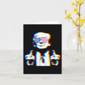 Grappig Trump Psychedelic Edm Trippy Vaporwave Tec Kaart (Gele Bloem)