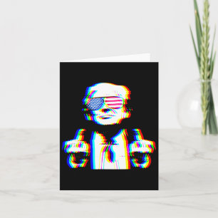 Grappig Trump Psychedelic Edm Trippy Vaporwave Tec Kaart