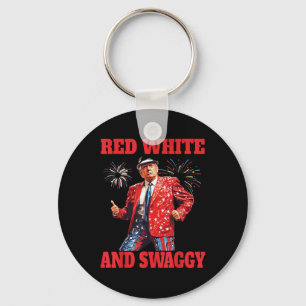 Grappig Trump Red White en Swaggy Trump Dance 4th  Sleutelhanger