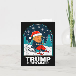 Grappig Trump rijdt weer sneeuwscooter Fun Winter Kaart