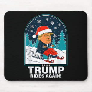 Grappig Trump rijdt weer sneeuwscooter Fun Winter Muismat