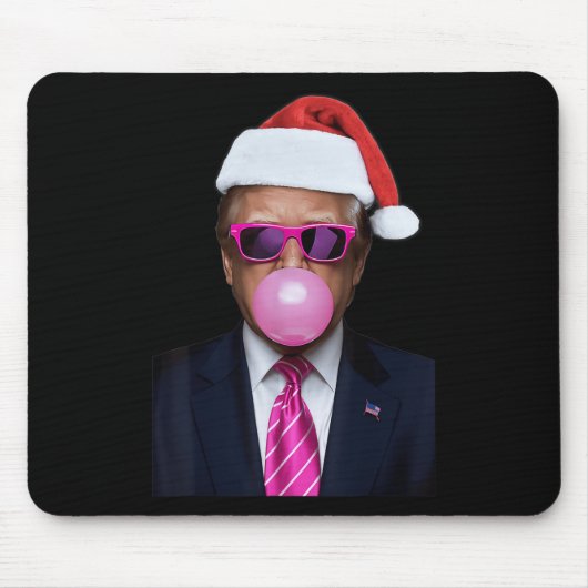 Grappig Trump Roze Bubble Gum Kerstmis Muismat (Voorkant)