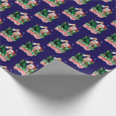 Grappig Trump Santa Blue Cadeaupapier (Hoek)