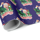 Grappig Trump Santa Blue Cadeaupapier (Rol Hoek)