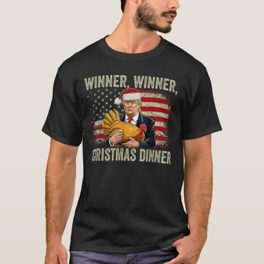 Grappig Trump Santa Winner Kerstdiner T-shirt (Voorkant)