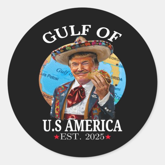 Grappig Trump Shirt Amerika's Golf Est 2025 Trump Ronde Sticker (Voorkant)