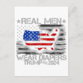 Grappig Trump Shirt Echte Mannen Draag luiers Trum Informatiekaartje (Achterkant)