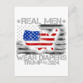 Grappig Trump Shirt Echte Mannen Draag luiers Trum Informatiekaartje (Voorkant)