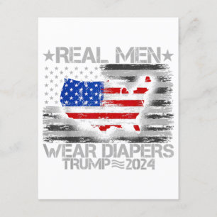 Grappig Trump Shirt Echte Mannen Draag luiers Trum Informatiekaartje