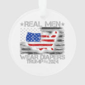 Grappig Trump Shirt Echte Mannen Draag luiers Trum Ornament (achterkant)