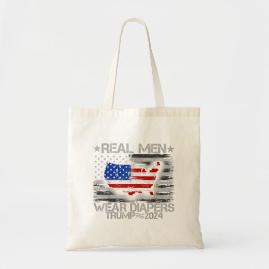 Grappig Trump Shirt Echte Mannen Draag luiers Trum Tote Bag (Voorkant)