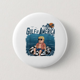 Grappig Trump Shirt Golf van Amerika EST 2025 4e Ronde Button 5,7 Cm