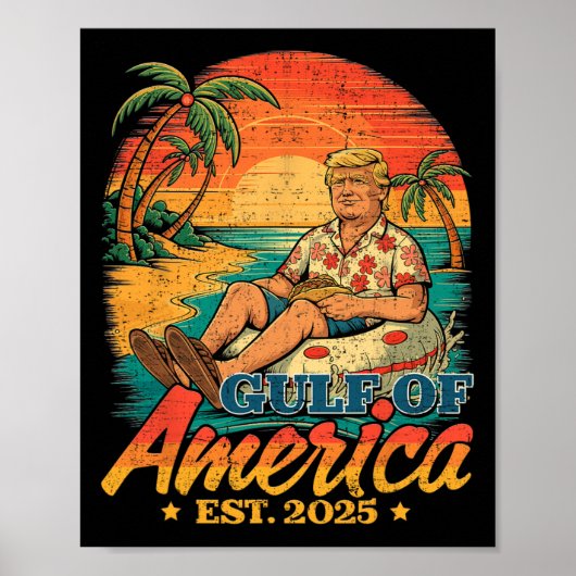 Grappig Trump Shirt Golf van Amerika EST 2025 Poster (Voorkant)