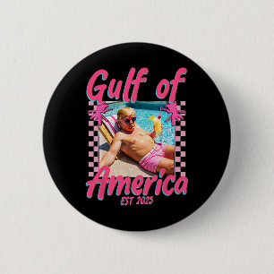Grappig Trump Shirt Golf van Amerika EST 2025 Ronde Button 5,7 Cm