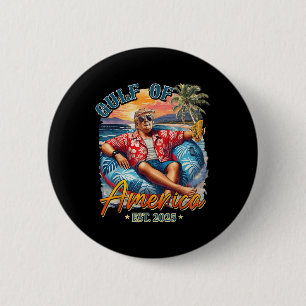 Grappig Trump Shirt Golf van Amerika EST 2025 Ronde Button 5,7 Cm