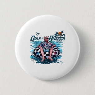 Grappig Trump Shirt Golf van Amerika EST 2025 Ronde Button 5,7 Cm
