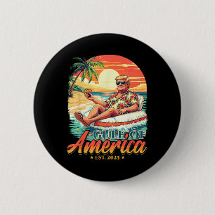 Grappig Trump Shirt Golf van Amerika EST 2025 Ronde Button 5,7 Cm