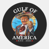 Grappig Trump Shirt Golf van Amerika EST 2025 Ronde Sticker (Voorkant)