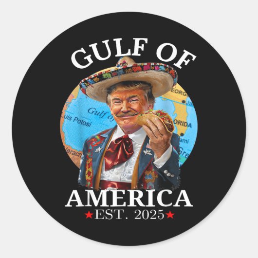 Grappig Trump Shirt Golf van Amerika EST 2025 Ronde Sticker (Voorkant)
