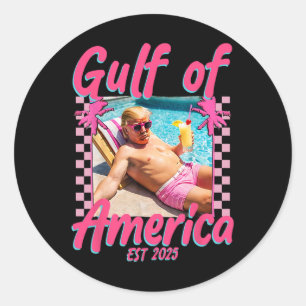 Grappig Trump Shirt Golf van Amerika EST 2025 Ronde Sticker