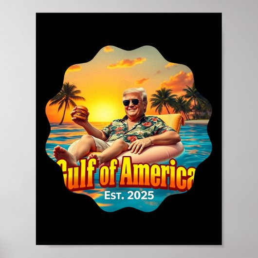 Grappig Trump Shirt Golf van Amerika EST 2025 styl Poster (Voorkant)