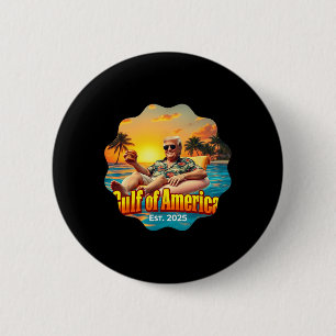 Grappig Trump Shirt Golf van Amerika EST 2025 styl Ronde Button 5,7 Cm