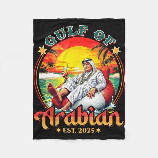 Grappig Trump Shirt Golf van Arabische EST 2025 Gr Fleece Deken (Voorkant)