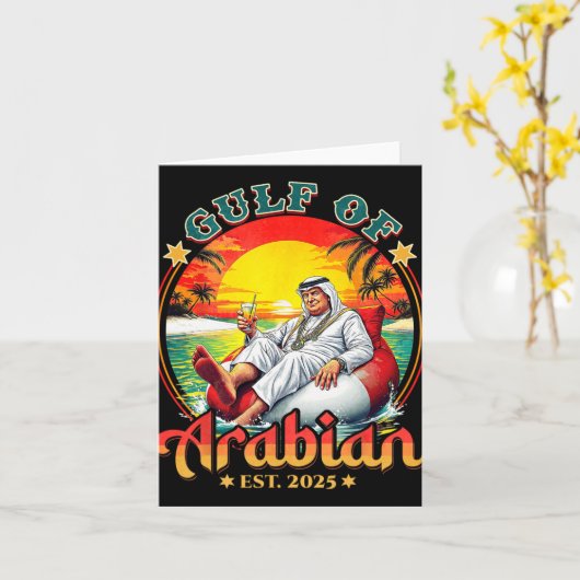 Grappig Trump Shirt Golf van Arabische EST 2025 Gr Kaart (Gele Bloem)