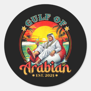 Grappig Trump Shirt Golf van Arabische EST 2025 Gr Ronde Sticker