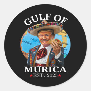 Grappig Trump Shirt Golf van Murica Est 2025 Trump Ronde Sticker