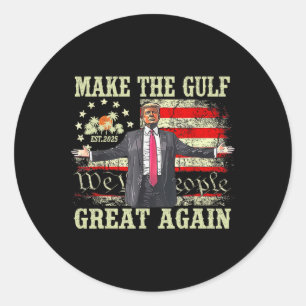Grappig Trump Shirt Maak De Golf Groots Opnieuw Tr Ronde Sticker