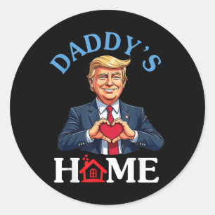 Grappig Trump Style Heart Hands Daddy's Home Fathe Ronde Sticker