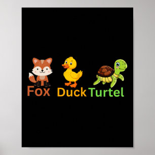 Grappig Trump Subtle Fox Duck Schildpad Leuk Dier  Poster