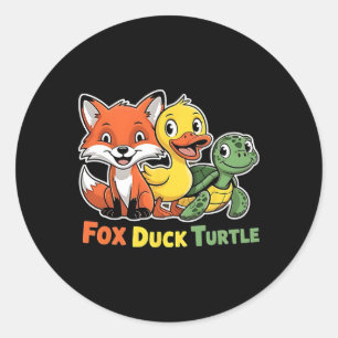 Grappig Trump Subtle Fox Duck Schildpad Leuk Dier Ronde Sticker