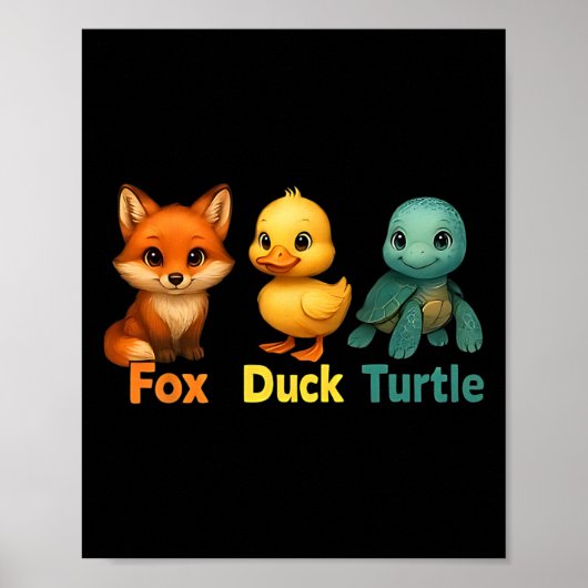 Grappig Trump Subtle Fox Duck Turtle Leuk Dier 2 Poster (Voorkant)